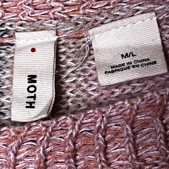 Anthropologie Moth | Multicolored Zola Striped Lightweight Knit Poncho, M/L - Picture 5 of 8